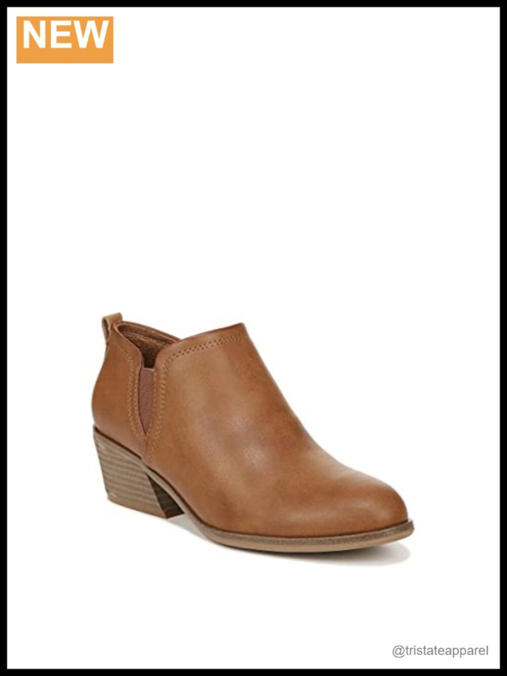 Women's Faux Suede Western Ankle Bootie, 2-Inch Block Heel, Slip-On